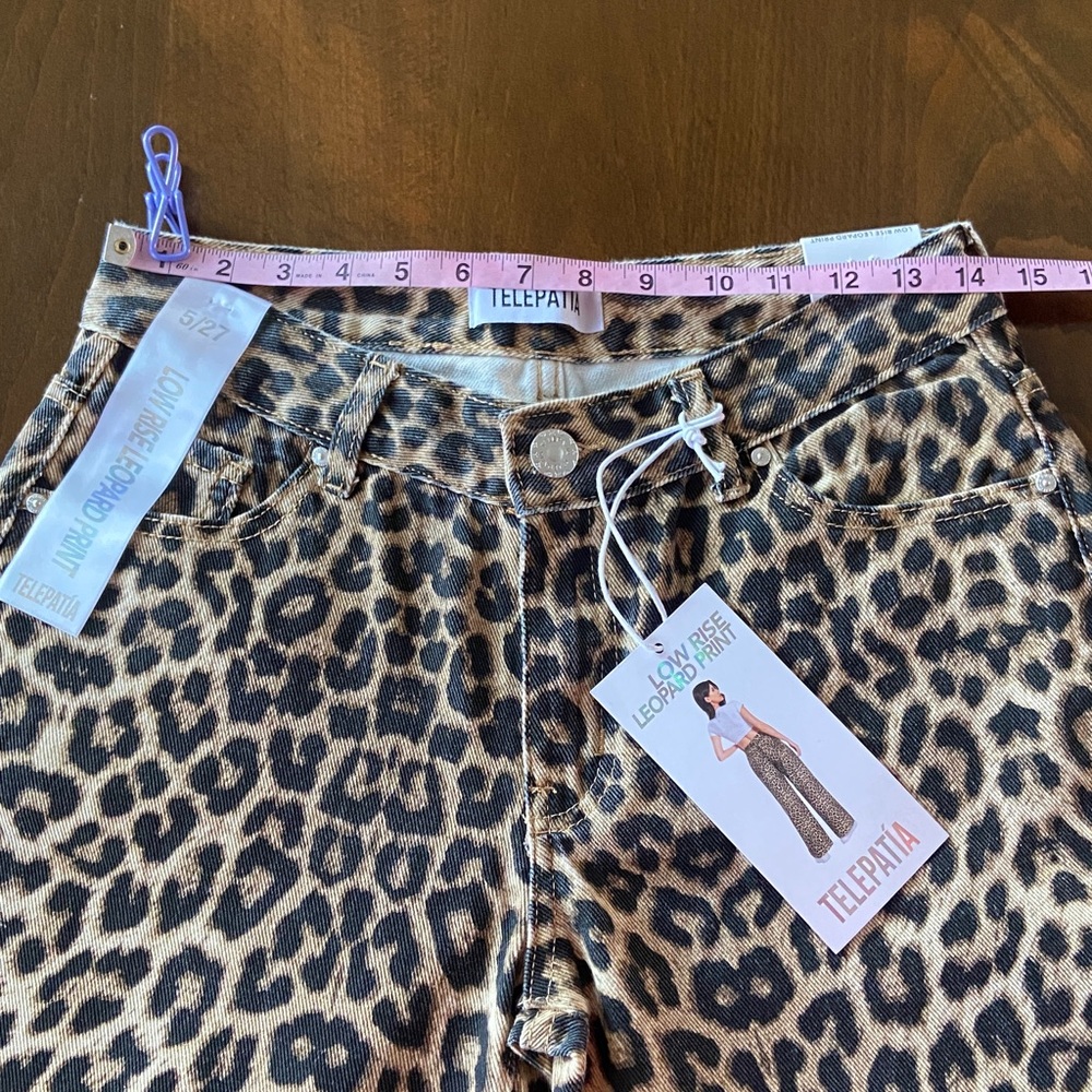 Telepatia Leopard Print Wide-Leg Pants, size 5/27. New with tags! Super cute! - Picture 12 of 14